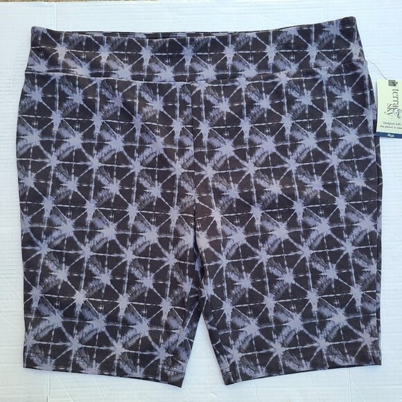 Terra & Sky Women’s Plus Biker Shorts Inseam 9" Shibori Gray Soot Size 4X - Picture 9 of 9